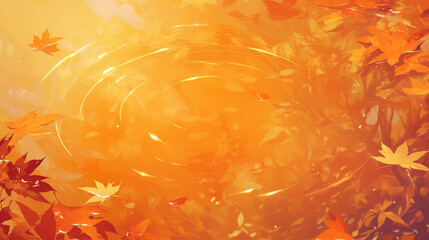 Tranquil Autumn Leaves Floating on Cool Water Background - 冷たい水の背景に浮かぶ静かな紅葉