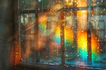 Windowpane Reflections - A Symphony of Rain and Light