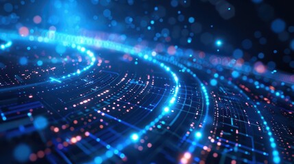 Fototapeta premium futuristic metaverse technology and augmented reality abstract digital background with glowing elements