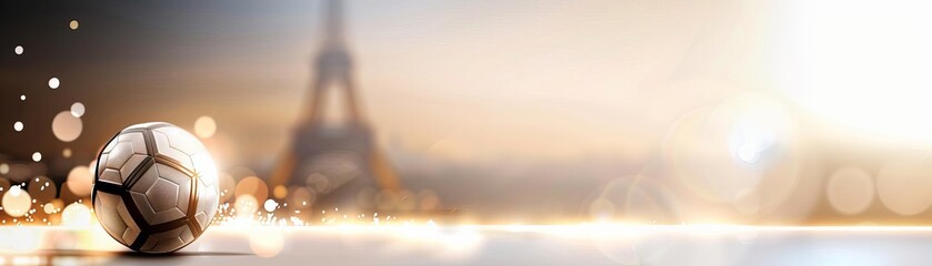 Fototapeta premium Minimalist Eiffel Tower silhouette on a black background.