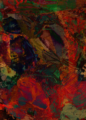 Artist's palette, palette knife painting. Abstract background with many different colors and paint stains