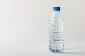 Bottled water with minimalist white backdrop