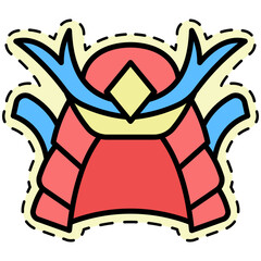 Samurai Helmet Sticker