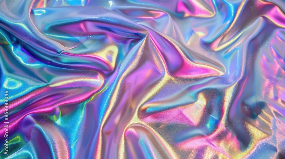 Poster iridescent holographic satin fabric texture shimmering rainbowcolored foil background abstract ai ge