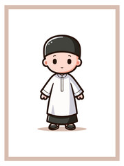 boy dressed in Muslim clothes