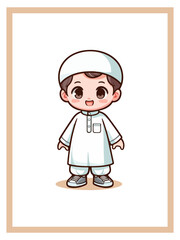 boy dressed in Muslim clothes