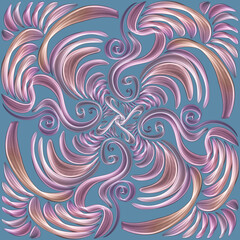 Pink ornament on the grey background