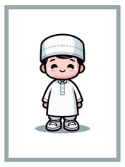 boy dressed in Muslim clothes