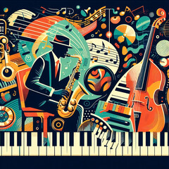 Obraz premium abstract saxophonist