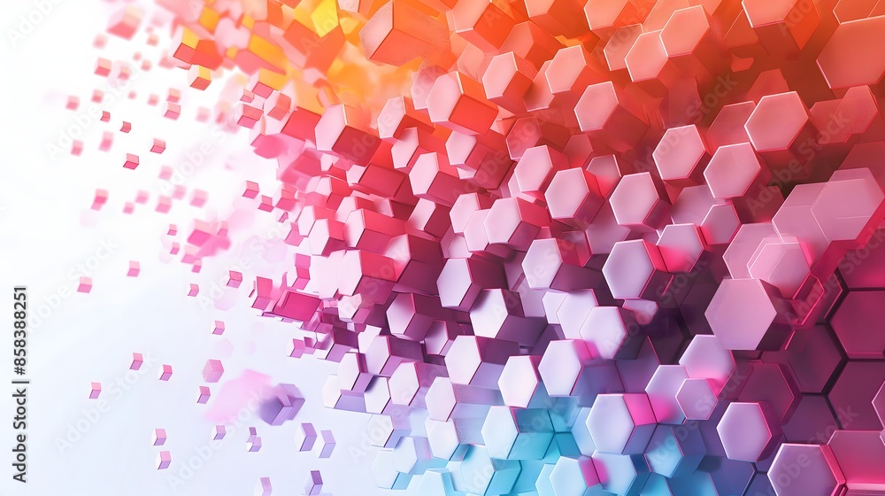 Poster 4. **prompt 4:** craft a captivating 3d illustration showcasing an abstract hexagonal tech backgroun