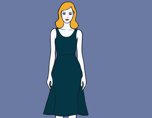 Sarafan hand drawn vector illustration