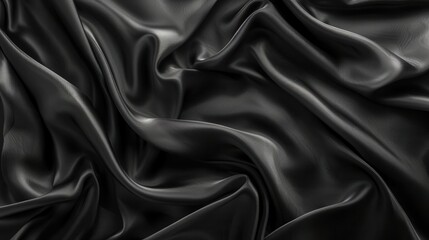 Obraz premium luxurious black silk satin fabric texture background