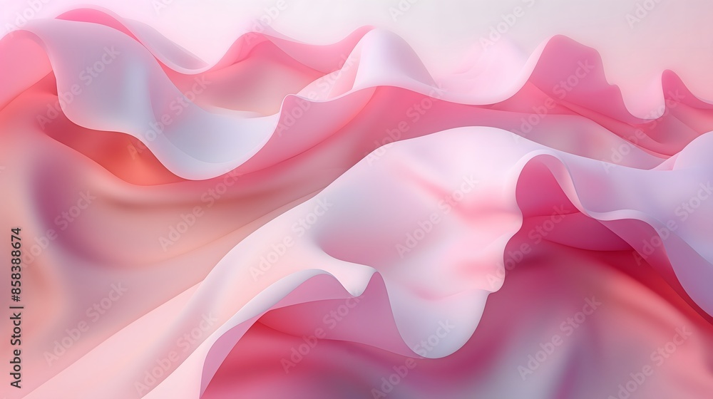 Poster 1. **prompt 1:** design an abstract 3d illustration of a flowing pink gradient background, where sof