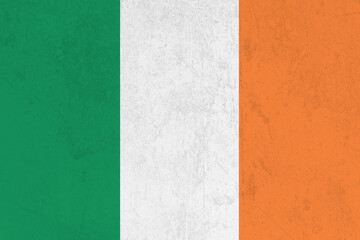 Fototapeta premium Colors of the Irish flag with a grunge layer