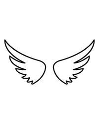 Angel wings clip art design on plain white transparent isolated background for sign, decal, card, shirt, hoodie, sweatshirt, apparel, tag, mug, icon, poster or badge