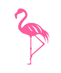 Flamingo clip art design on plain white transparent isolated background for sign, decal, card, shirt, hoodie, sweatshirt, apparel, tag, mug, icon, poster or badge