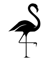 Flamingo clip art design on plain white transparent isolated background for sign, decal, card, shirt, hoodie, sweatshirt, apparel, tag, mug, icon, poster or badge