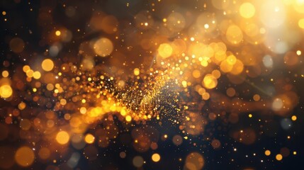 magical abstract light effect with shimmering golden particles and bokeh fantasy concept illustration for backgrounds or wallpapers
