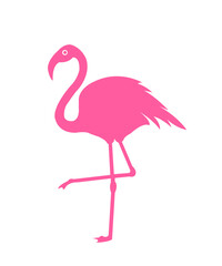 Flamingo clip art design on plain white transparent isolated background for sign, decal, card, shirt, hoodie, sweatshirt, apparel, tag, mug, icon, poster or badge