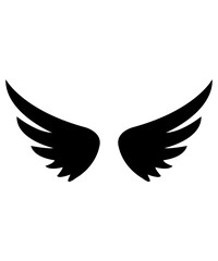 Angel wings clip art design on plain white transparent isolated background for sign, decal, card, shirt, hoodie, sweatshirt, apparel, tag, mug, icon, poster or badge