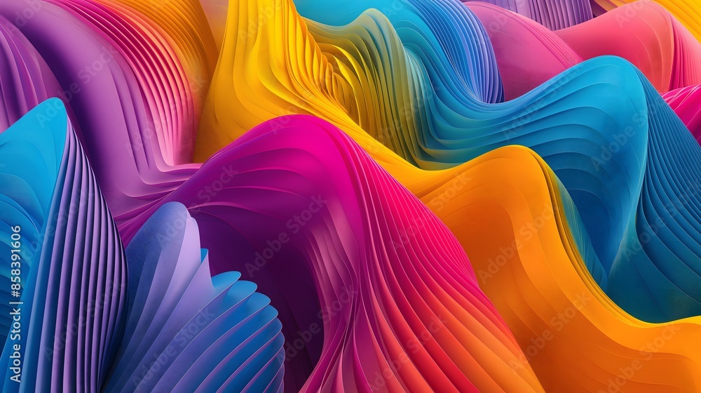 Poster 2. **prompt 2:** design an immersive 3d artwork showcasing an abstract background filled with vividl