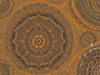 Fototapeta premium metal texture pattern, design, art, decoration, mosaic, iran, architecture, ornament, oriental, carpet, mosque,Ai generated 