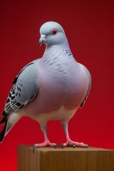 New Kim racing pigeon on light red screen