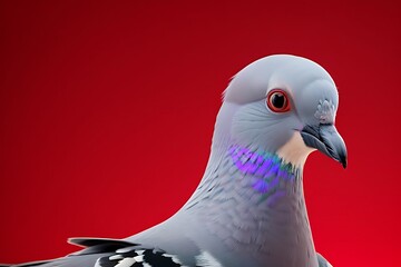 Obraz premium New Kim racing pigeon on light red screen