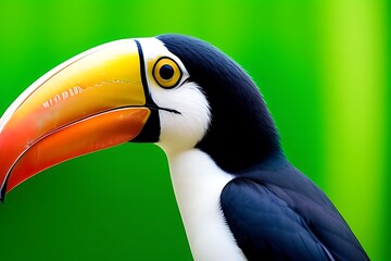 Fototapeta premium Toucans on light green screen background