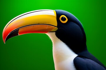 Fototapeta premium Toucans on light green screen background