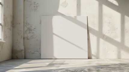 A blank canvas waiting to be painted, symbolizing the opportunity for artistic expression and creative improvement with space for customizable text or graphics with minimalist style 