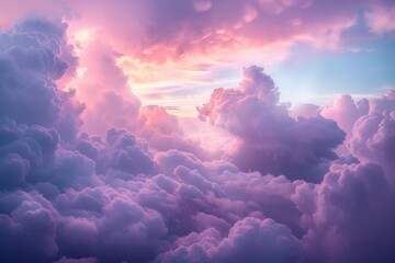 A bright blue sky filled with white and gray clouds