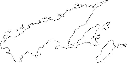 dot line drawing of vanua levu island map.
