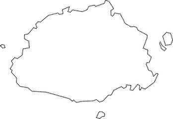 dot line drawing of viti levu island map.