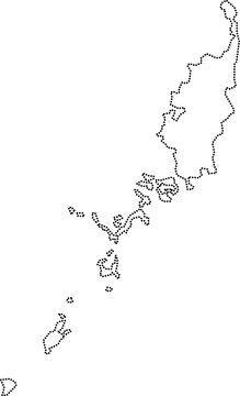 dot line drawing of palau island map.