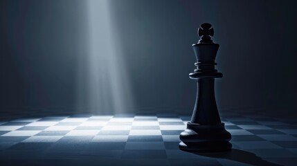 A chess king piece depicted as a visionary leader, symbolizing the ability to foresee and navigate strategic challenges towards success with room for customizable text or branding 