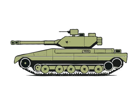 olive green tank side view clip art preview