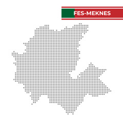 Dotted map of Fes-Meknes Region in Morocco