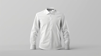 Classic white long sleeve shirt mockup isolated on grey background