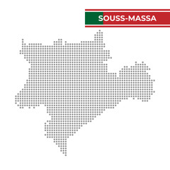 Obraz premium Dotted map of Souss-Massa Region in Morocco