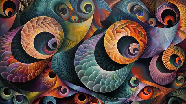 Mesmerizing repetition of geometric shapes creates a hypnotic visual tapestry.