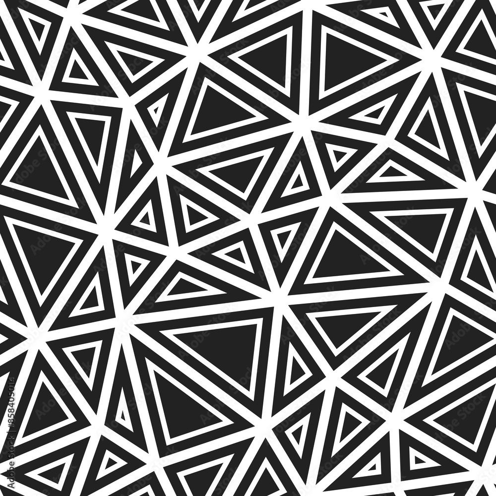 Poster minimal geometric background. large triangles size. solid shapes in frames. black and white style. r