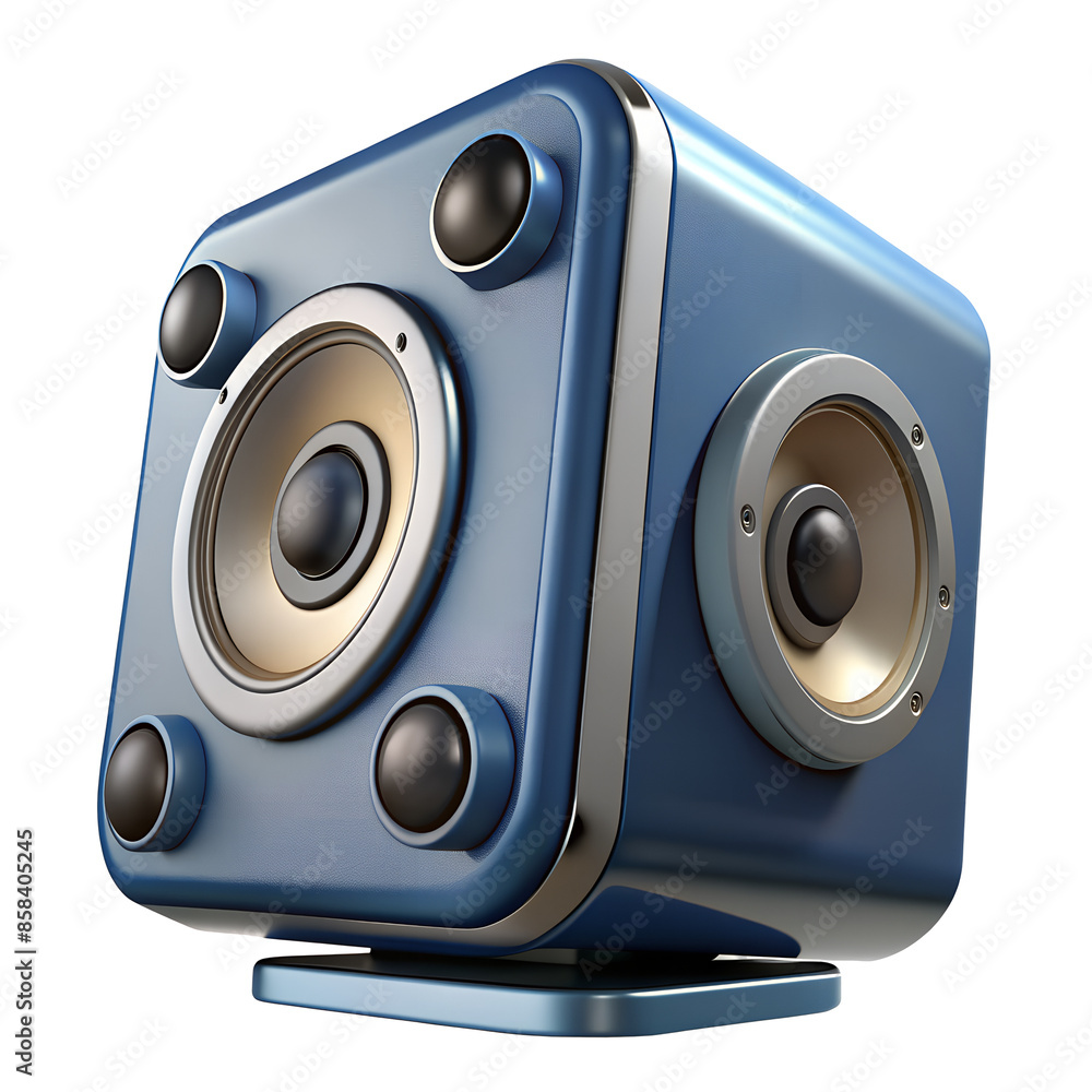 Poster megaphone icon in 3d depiction of a speaker