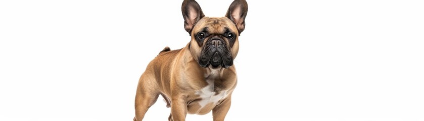 Obraz premium Playful French bulldog standing on isolated white background.