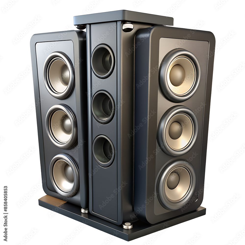 Poster megaphone icon in 3d depiction of a speaker