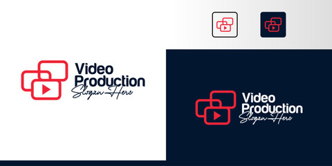 Logo design for Media Agency. SEO Monitoring, and Video Company symbol icon vector