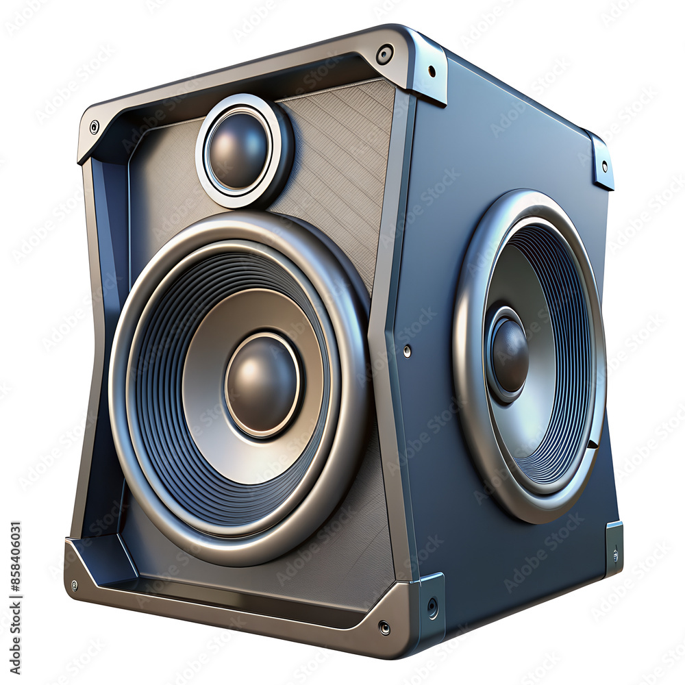 Poster megaphone icon in 3d depiction of a speaker