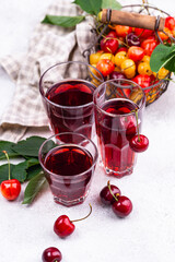 Fresh cherry juice. Summer drink