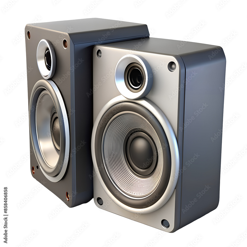 Poster megaphone icon in 3d depiction of a speaker