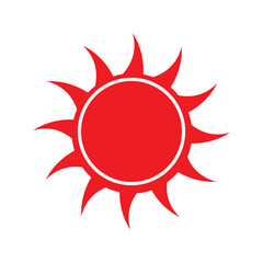 Red Sun icon. Sunrise Icon, vector, Sunset icon, silhouette on white background. Sunrise icon simple flat vector illustration for web site, logo, app. Vector illustration. EPS 10/AI